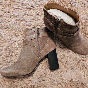 Faux suede boots